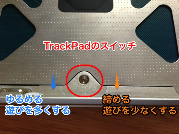 TrackPadのスイッチ部分